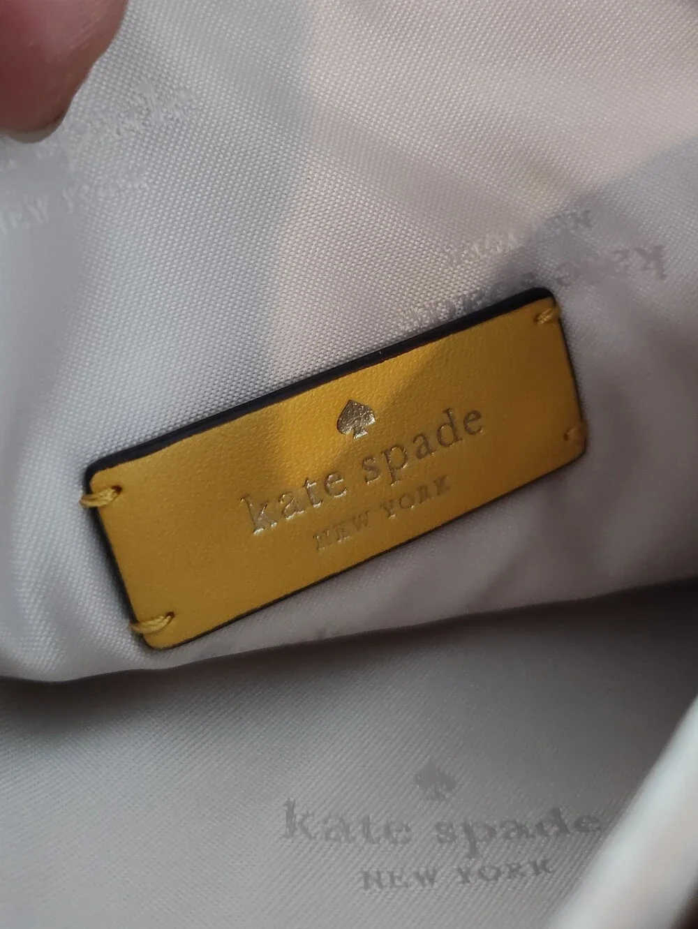 kate spade Yellow Pebbled Leather Lena 2 Compartment Crossbody Bag